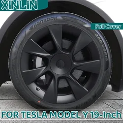 4PCS 19 Inch Wheel Cap for Tesla Model Y Automobile Performance Replacement Wheel Hubcap Full Rim Cover Accessories 2020-2024