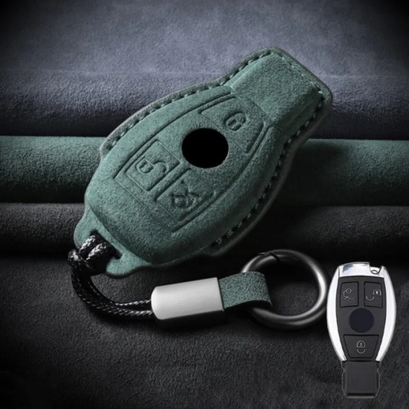 A + جلد الغزال سيارة مفتاح فوب غطاء لمرسيدس بنز C E S G CLS CLA CLK GLK #5