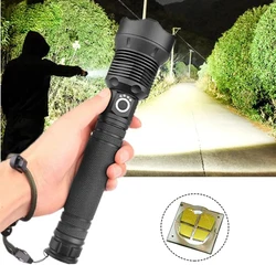 Powerful Tactical Torch High Power LED Flashlight Super Bright Lantern USB Rechargeable Zoom Hand Lamp Camping Outdoor Fishing