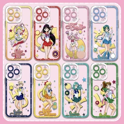 Sailors Moons Animation New Phone Case For iPhone 15 14 13 12 11 Mini Pro Max X XR XSMax 6S 6 7 8 Plus SE20 Transparent Cover