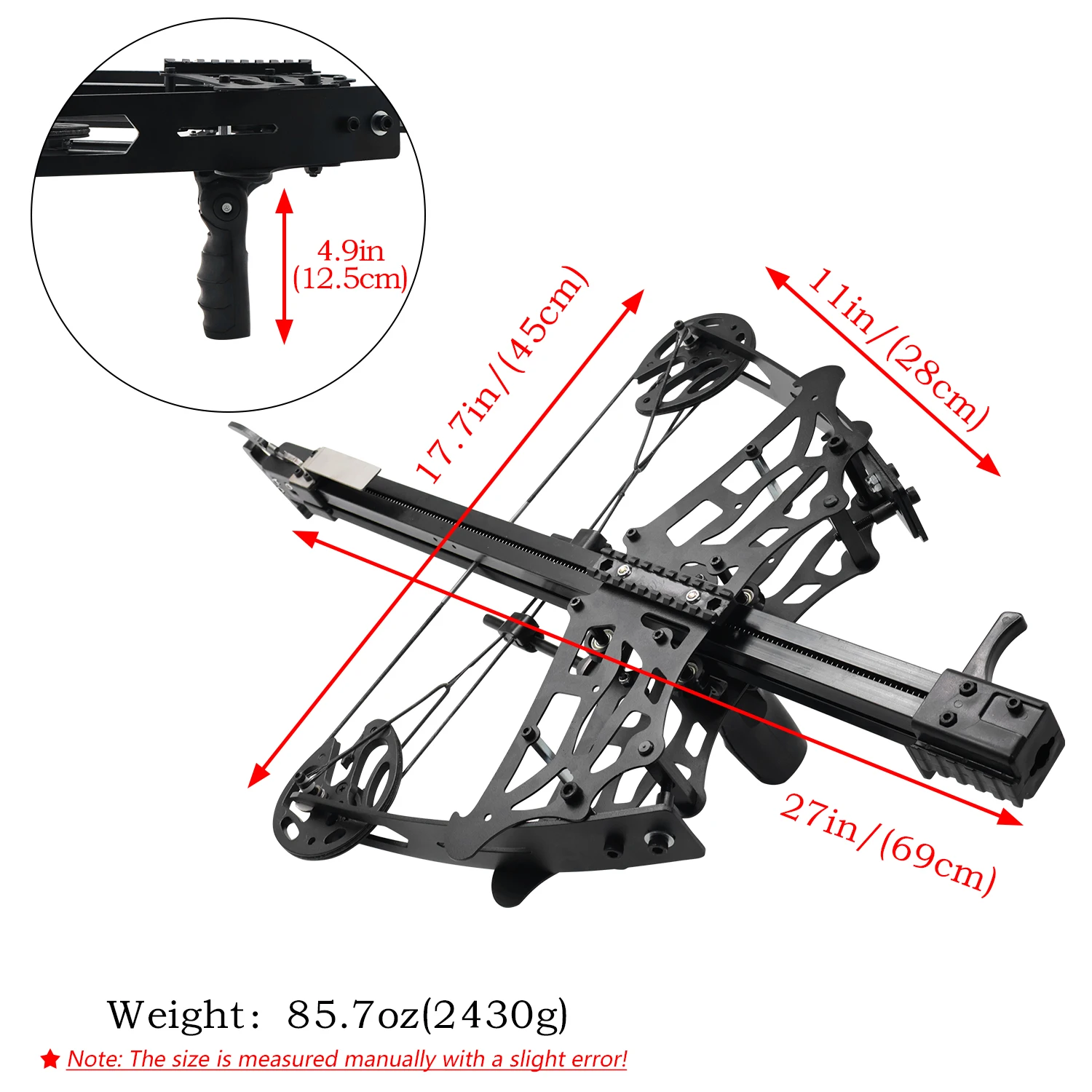 Black Pulley Compound Bow Slingshot High Strength and Powerful Handheld Bow Outdoor Hunting Shooting Steel Ball Shooting Bow