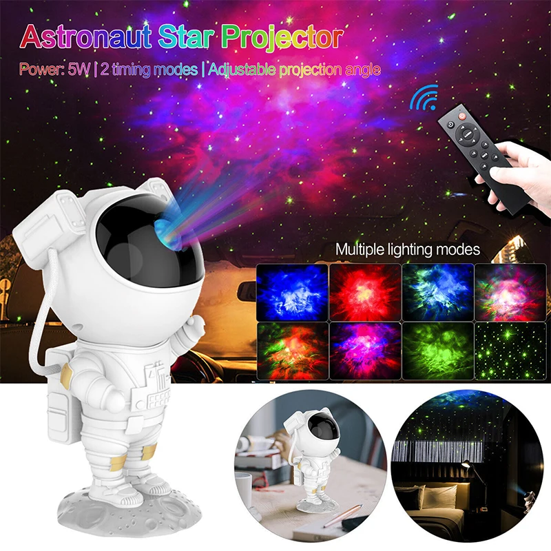 Projecteur d\'astronaute pour la chambre des enfants, projecteur de veilleuse étoilée, de galaxie et d\'étoiles, jouets de Projection pour filles et