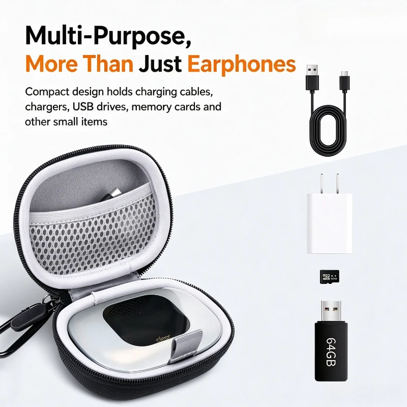 Portable Earbuds Case for Cleer ARC 5 Open-Ear earphone Storage Bag Cleer ARC 6 Hard Shell Shockproof Carrying Case with Zipper