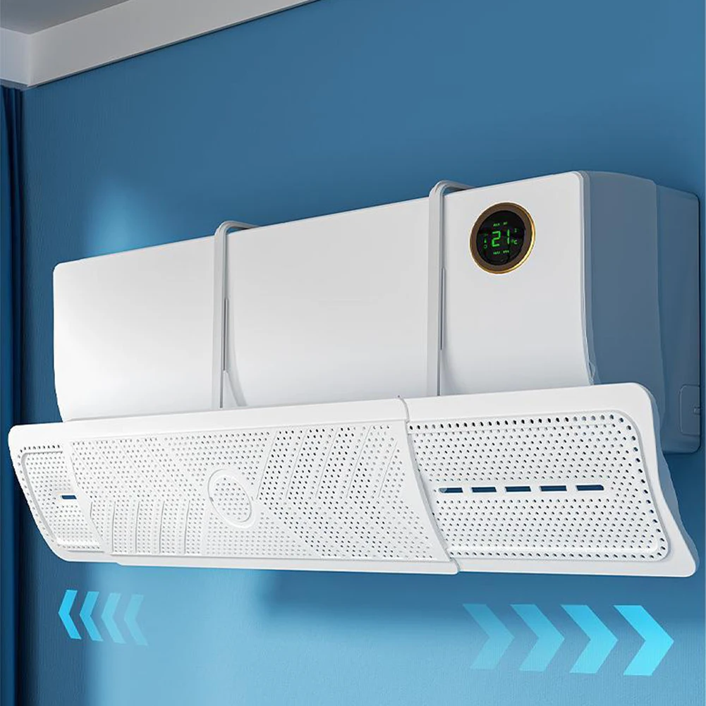 1x Air Conditioning Baffle Windbreak Dust Cover Wall-Mounted Scalable Deflector Anti-Direct Blowout For Air-Conditioning Outlet