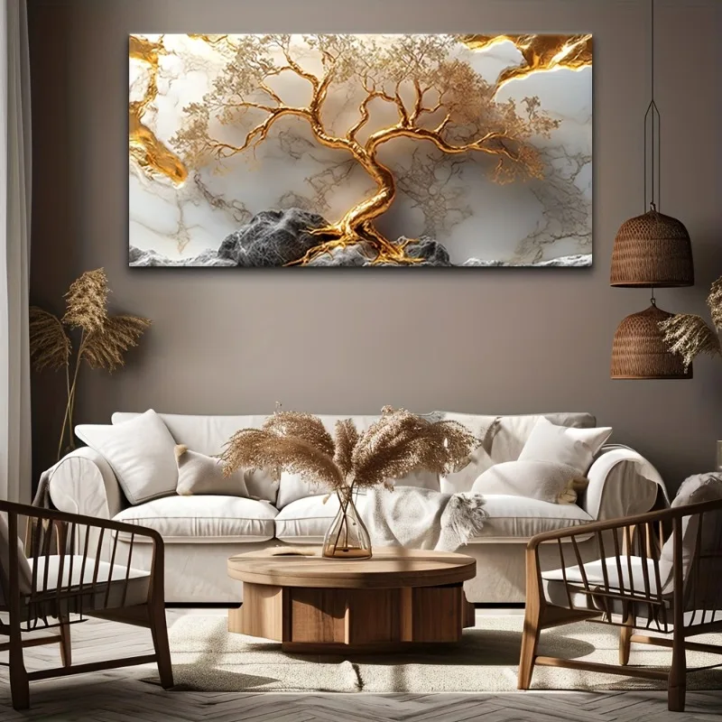 

Abstract Tree of Life Canvas Wall Art Modern Frameless Decor Artwork Elegant Horizontal Orientation, Office Artwork Wall Decor