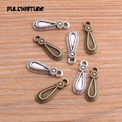 20PCS 8*21mm New Product Two Color Water Drops Charms Flower Pendant Jewelry Metal Alloy Jewelry Marking