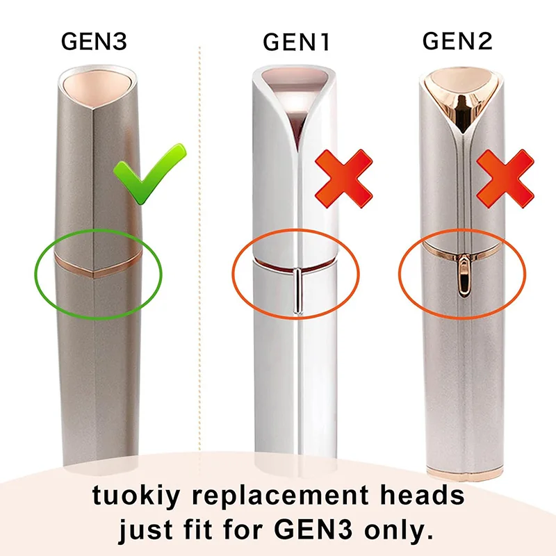 Replacement Heads Generation 3 for Flawless Facial Hair Remover Gen 3, Double Ring Replacement Blades