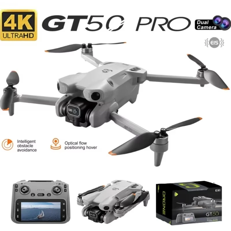 

WiFi Professional Aerial Photography Mini Drones RC Quadcopter New Drone With 4K Dual Cameras 4.3-inch Screen Brushless Drone