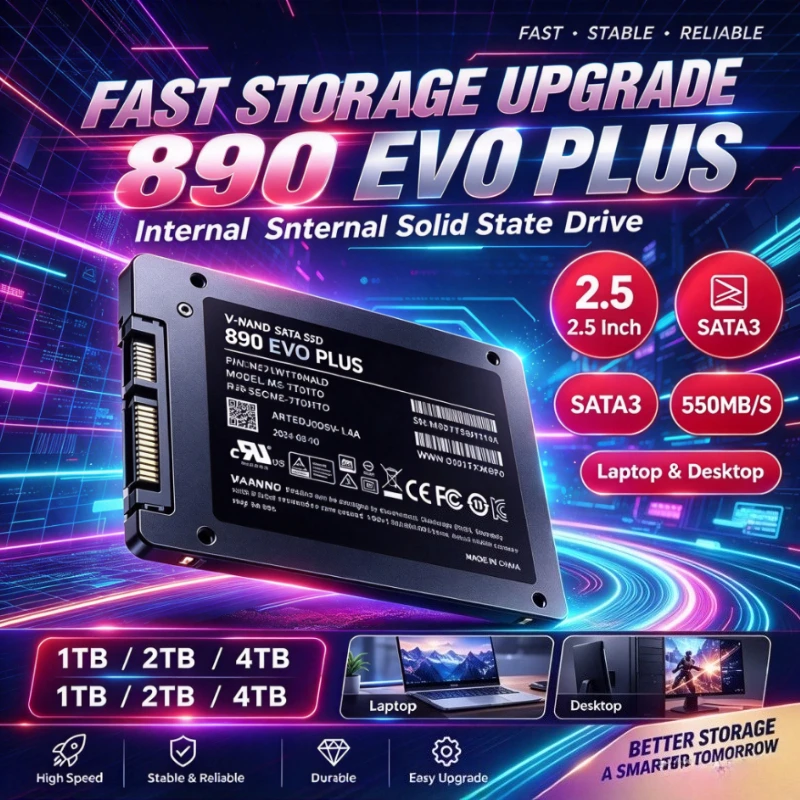 Original 890 EVO PLUS Internal Solid State Drive SATA3 SSD 2TB 4TB 2.5 Inch Hard Disk Solid State Drive for Laptop Desktop