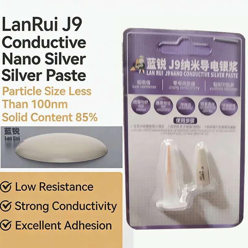 Lanrui J9 Nano Conductive Paste for Screen Line Repair, Low-Resistance Silver Glue Fixes Green/Yellow Phone Screen