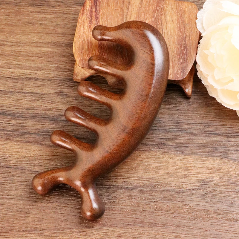 1Pc Body Meridian Massage Comb Sandalwood Tooth Comb Acupuncture Therapy Blood Circulation Anti-static Smooth Hair