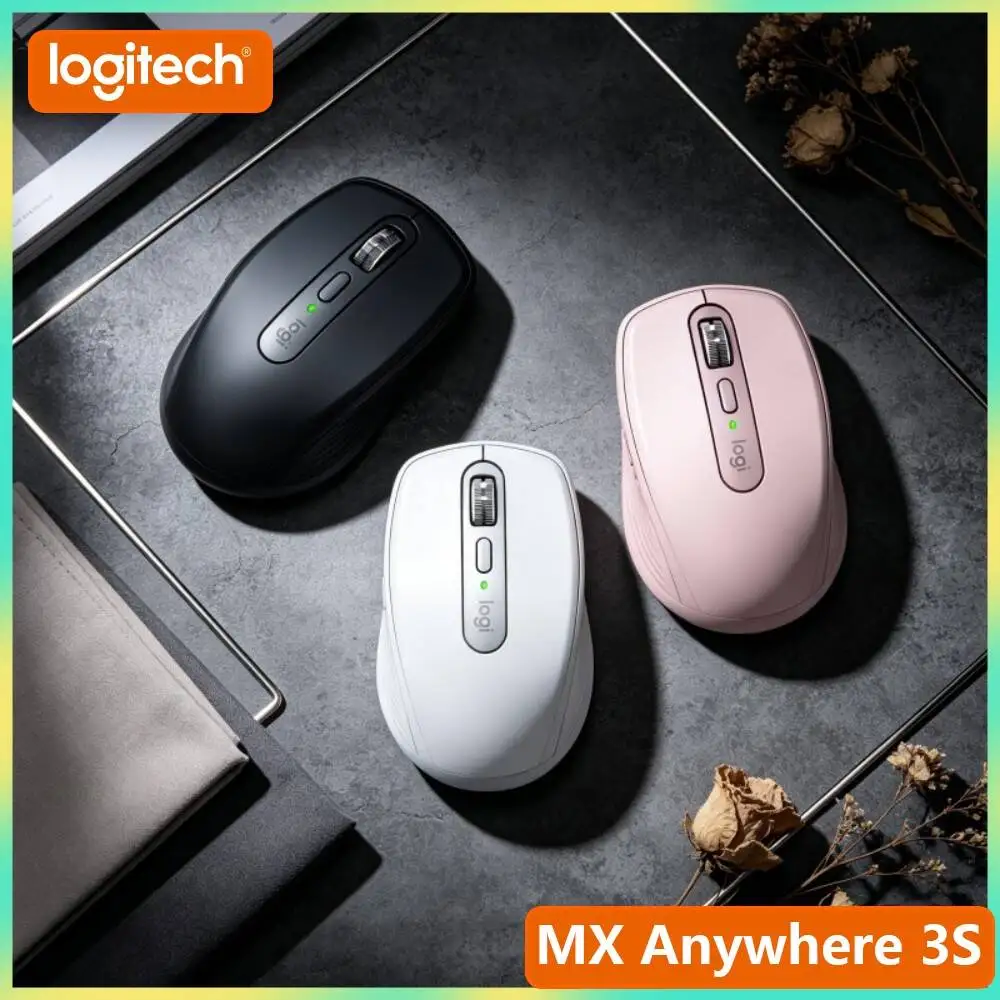 Durable MX Anywhere 3S - 8000 DPI, Hyper-Scroll, Silent Click, Ideal for Stationery Freelance Designer & Travel Work