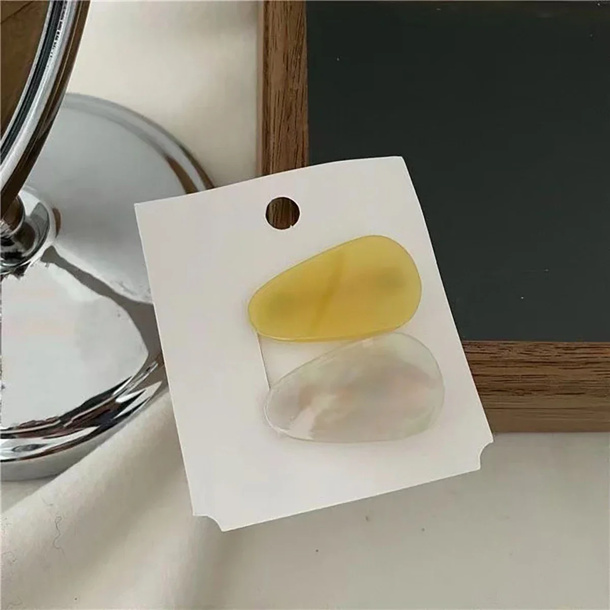 2Pcs Cute Contrast Hairpin Women Oval Acetate Bangs Clip Duckbill Clip Girls Hair Clip Temperamental Headdress Hair Accessories image 5