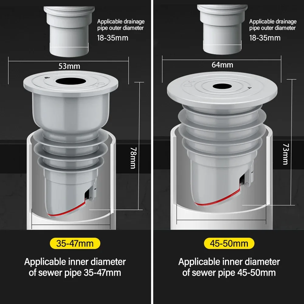Silicone Drain Pipe Floor Drain Deodorizing Sewer Pipe Sealing Ring Bathrooms Accessories Drains Dish Drainer for Kitchen Sink