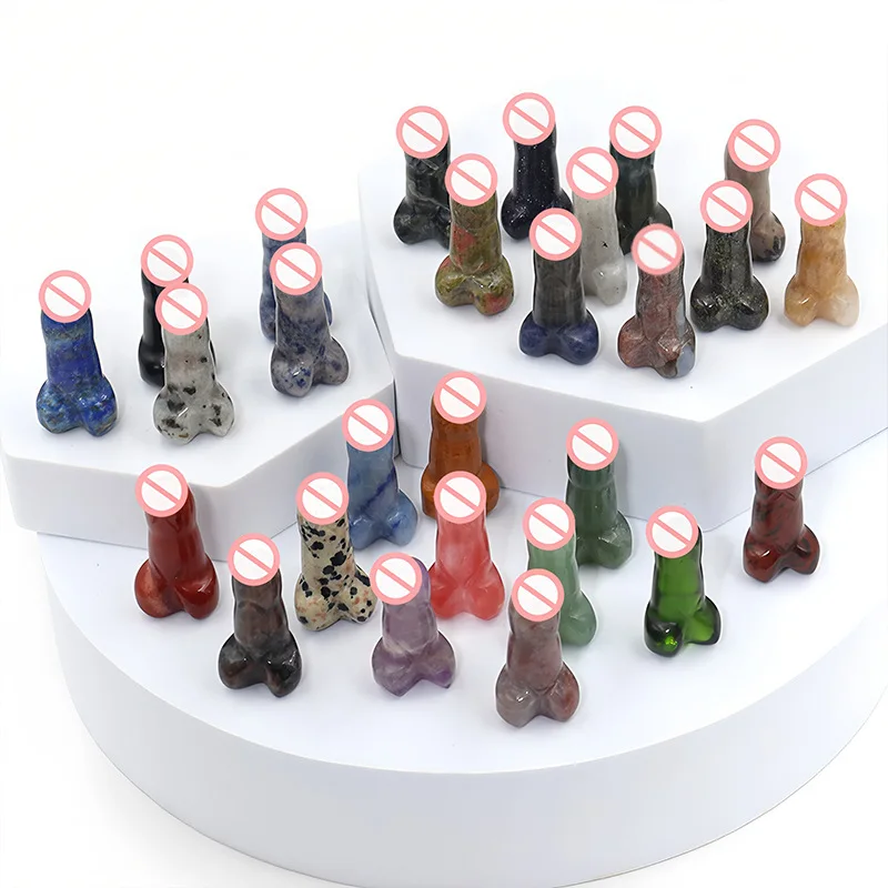 20 pcs/bag Hot Sales Mini Amethyst Dildo Hand Carved From Natural Rose Quartz Polished Technique for Jewelry Gift or Massage view 3