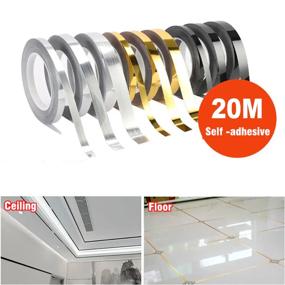 20M PVC SelfAdhesive Seam Sticker Tile Stickers Sealing Strip Waterproof Wall Floor Tile Beauty Home Decor Gap Tape Crevice Line