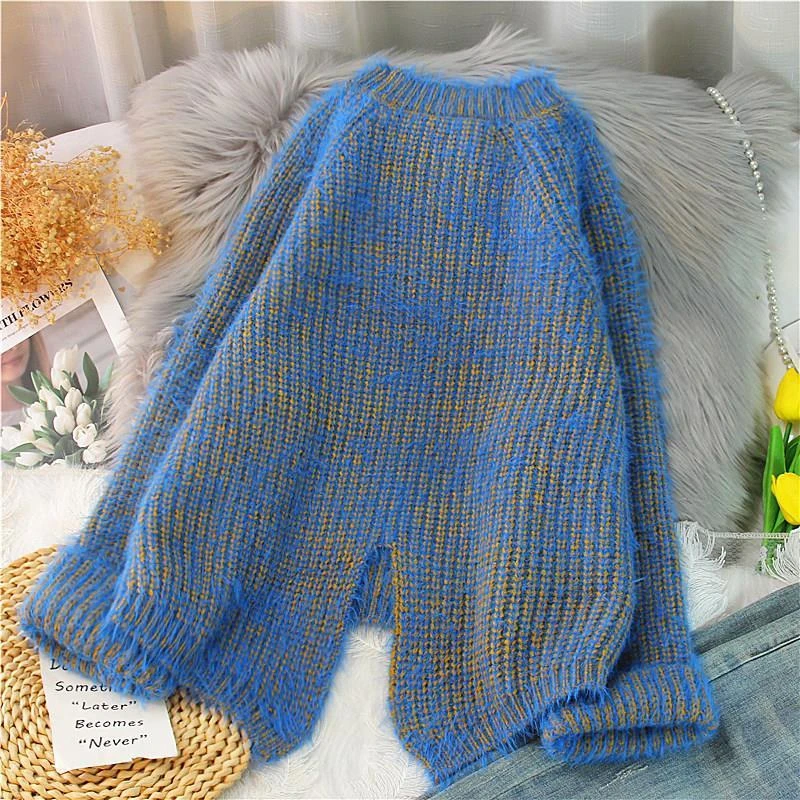 2026 New Arrival Autumn Winter Women All-matched O-neck Long Sleeve Pullover Korean Style Loose Casual Knitted Sweater