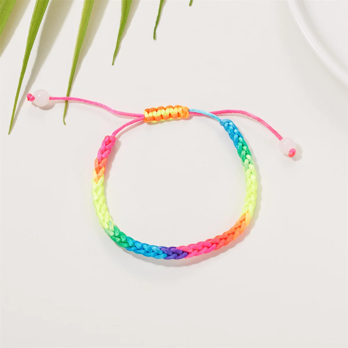 Fashion Rainbow Bracelets For Women Girls Boy Ladies Rainbow Love Pride Woven Wristband Bracelet Couple Friendship Party Jewelry