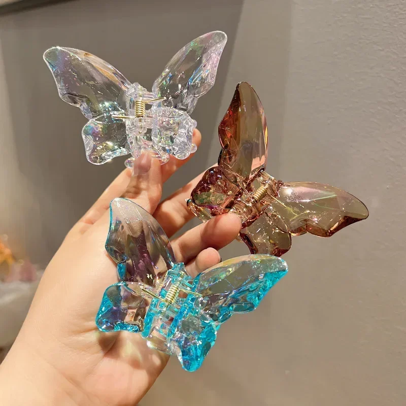 New Transparent Hair Claw Fashion Princess Butterfly Hair Clips for Women Non-slip Headband Hair Girl Hairpin Accessories