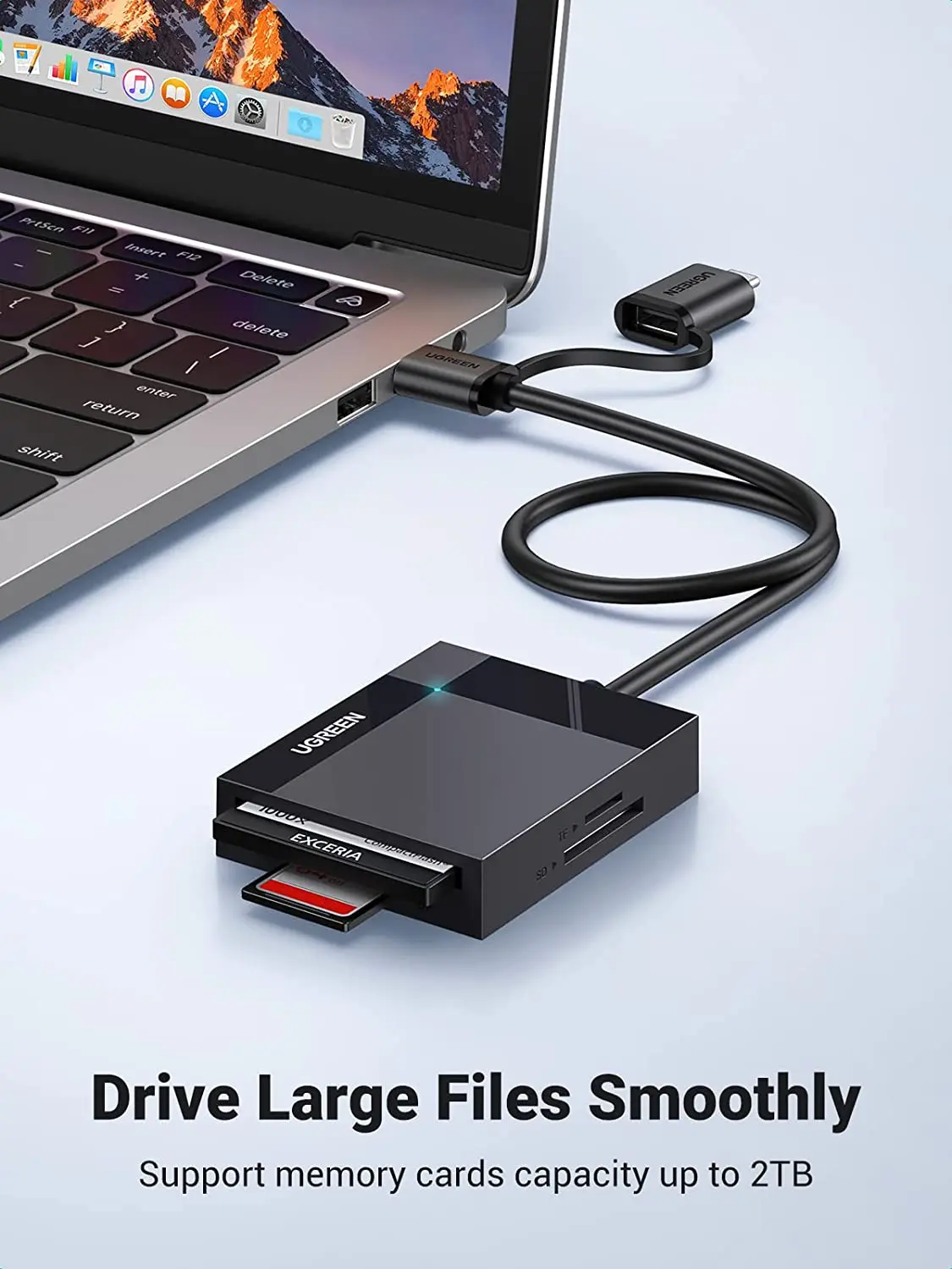 UGREEN Lettore di schede SD USB C USB 3.0 Adattatore multi scheda di memoria Lettore di schede per fotocamera flash compatto SD MS CF esterno
