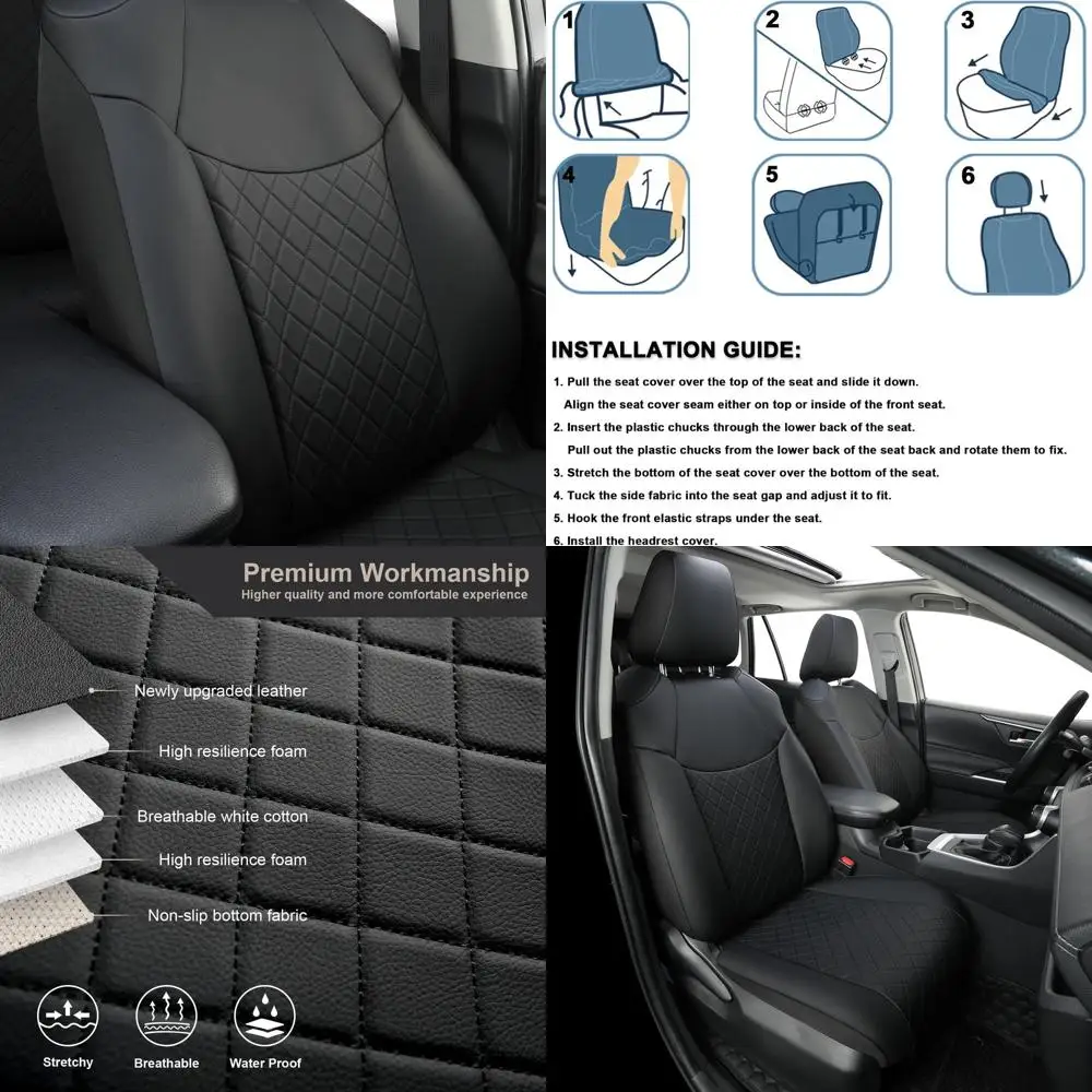 

Набор из 2 чехлов на передние автомобильные сиденья на заказ, подходят для Toyota Rav4 2019 2020 2021 2022 2023 2024 2025 Rav 4 XLE/Hybrid Limited/LE/XLE Premi