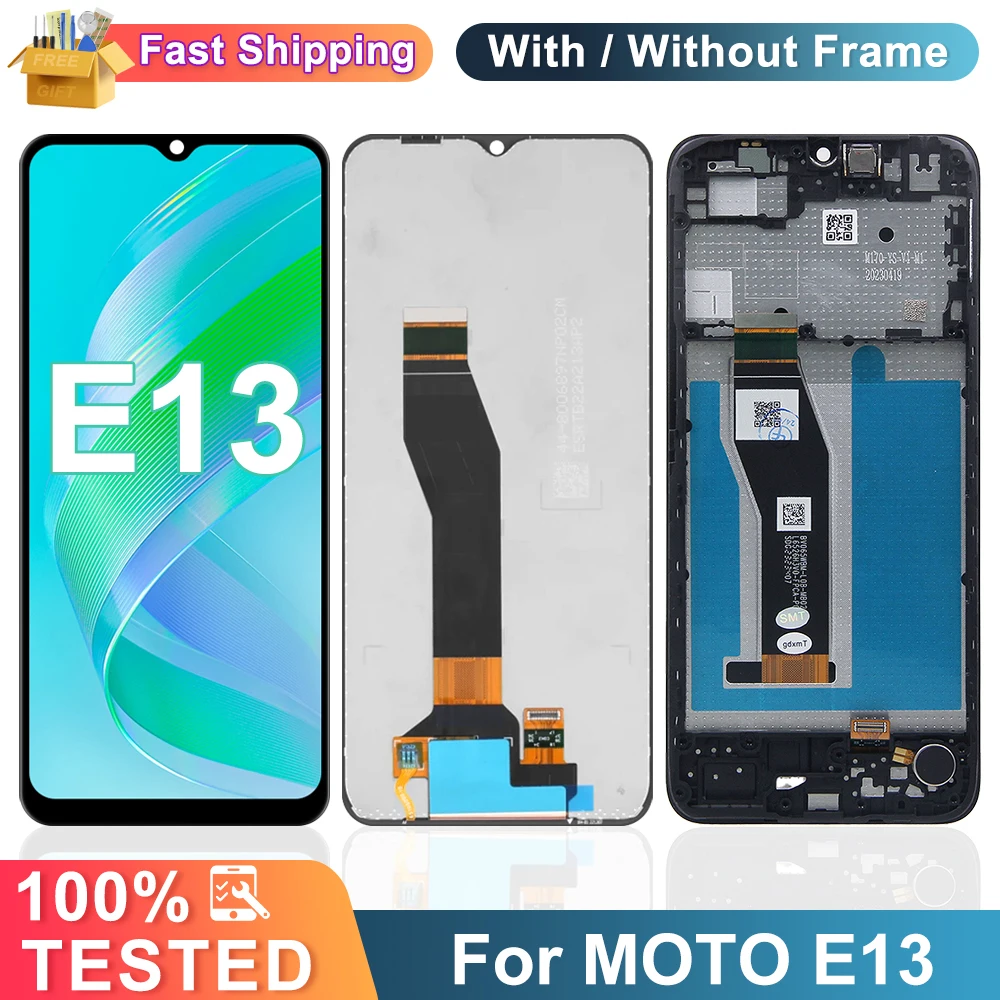 E13 6,5-Zoll-Display für Motorola Moto E13, LCD-Display, digitaler Touchscreen mit Rahmen für Moto E13 Bildschirmersatz
