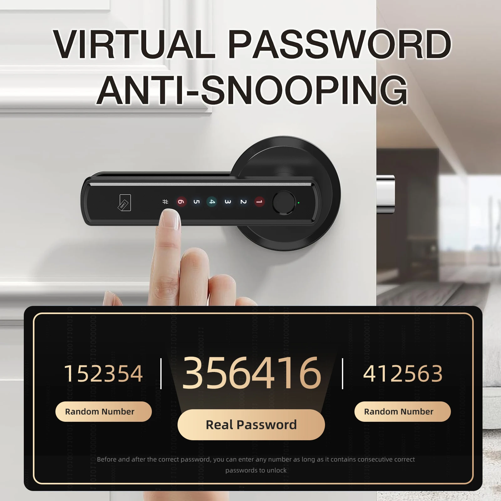 Viladepot Handle Shaped Smart Lock Fingerprint Door Lock App Control Passcode Unlock Electronic Touchscreen Keypad Indoor