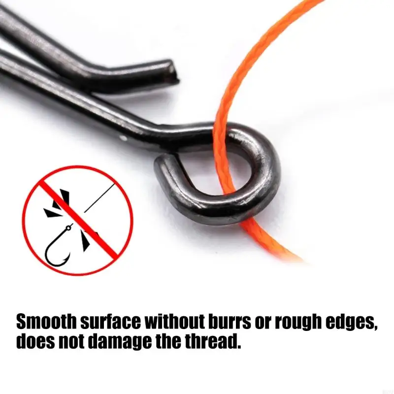 200pcs الصيد المفاجئة الارتباط مقطع إطلاق سريع المقاوم المقاوم المقاوم للصدأ للذوبان الاصطناعية معدات الصيد 4 مختلفة الحجم w89f