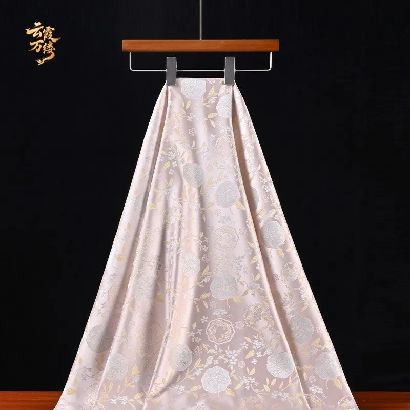 The light luxury imitation brocade lusters of flowers can be made into  cheongsams and Hanfu clothing design materials