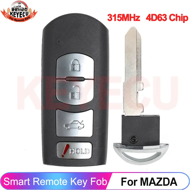 

KEYECU KR55WK49383 For Mazda 6 2009 2010 2011 2012 2013 VDO System Smart Card 315MHz 4D63 Chip Key 4 Buttons Remote Fob