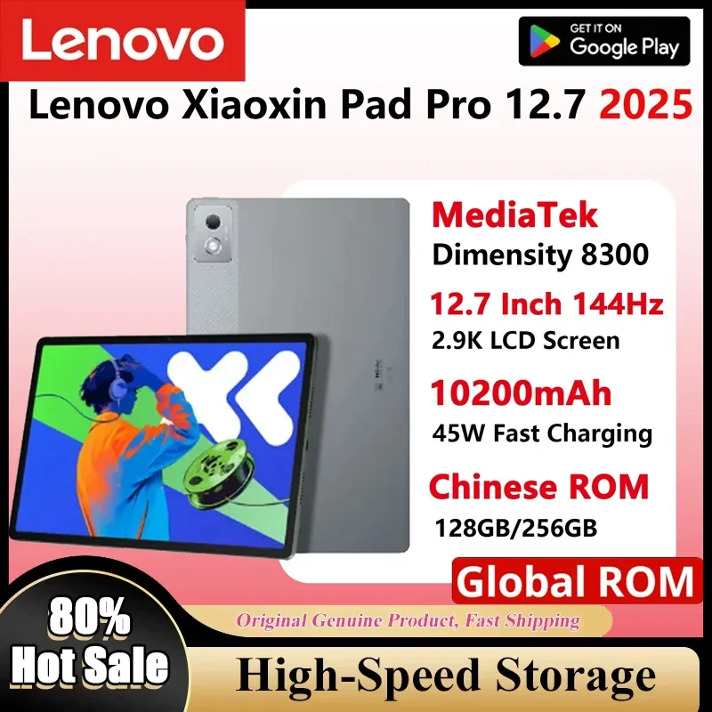 Lenovo Xiaoxin Pad Pro 2025 Big Screen Tablet 12.7 Inch 2.9K 144Hz Dimensity 8300 10200mAh WIFI Android Original