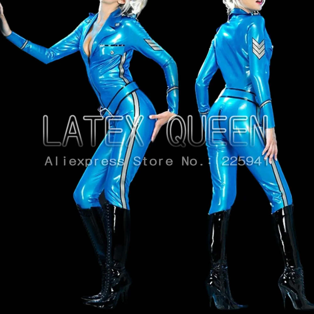 

Fashionable Latex Wear For Adults in metallic blue