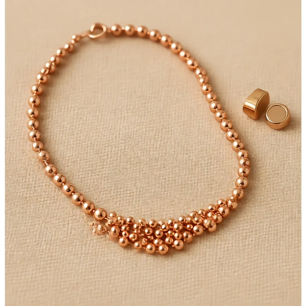 

100 шт. 33-дюймовые ожерелья из металлических золотых бусин 7 мм оптом для вечеринок и костюмов на Марди Гра