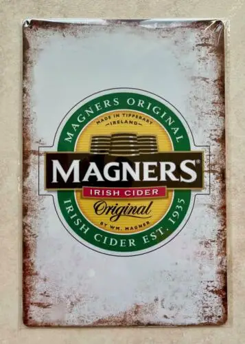 MAGNERS ORIGINAL IRISH CIDER METAL PLAQUE SIGN MAN CAVE BAR PUB CAFE 20x30cm