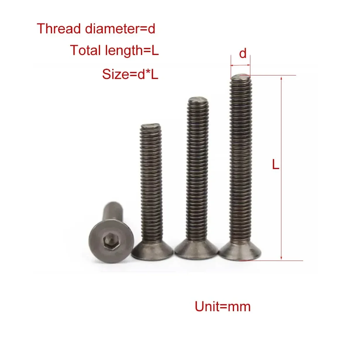 

Pure Titanium DIN7991 Countersunk Hexagonal Bolt M3M4M5