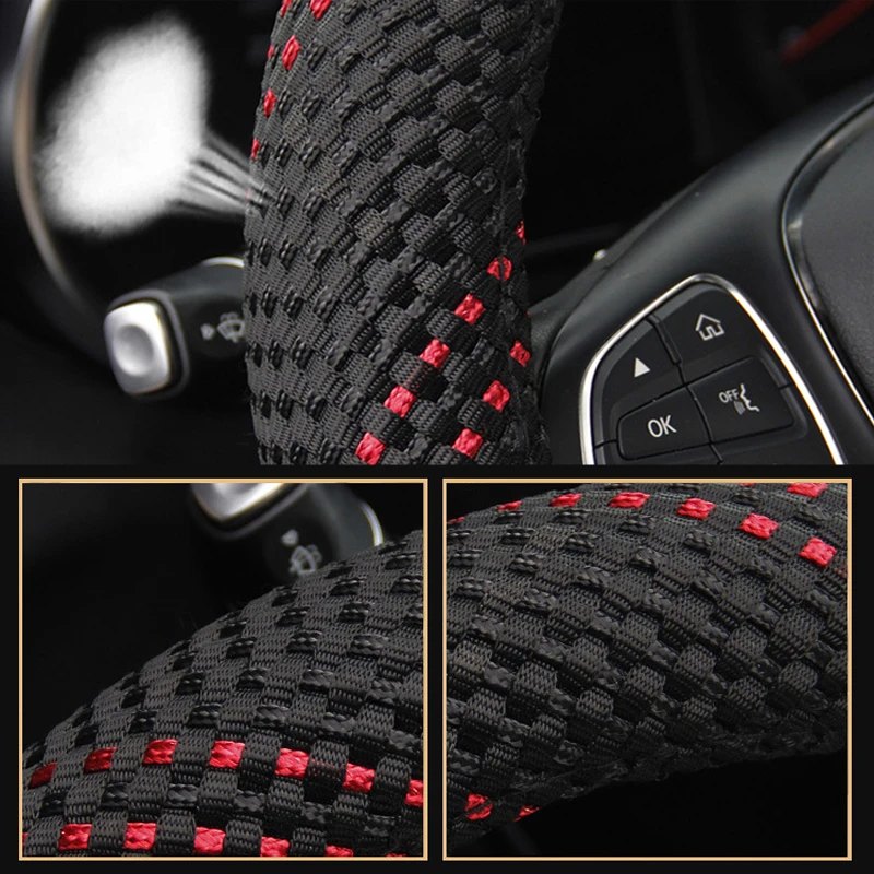 Auto Car Steering Wheel Cover Big Truck Bus Van Lorry Large Trailer SUV Volant For 36 38 40 42 45 47 50 CM Ice silk Breathable