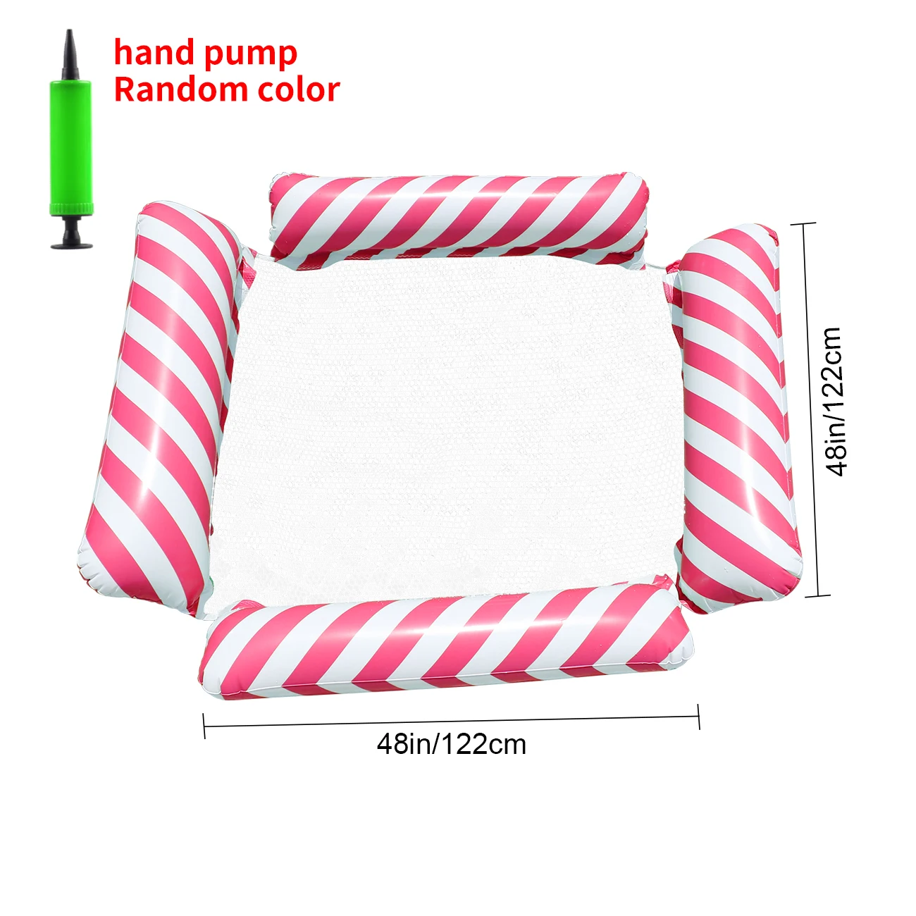 1 x aufblasbarer Schwimmbad-Sessel, gestreifte Hängematten-Schwimmsessel, geeignet für Partys und Urlaub