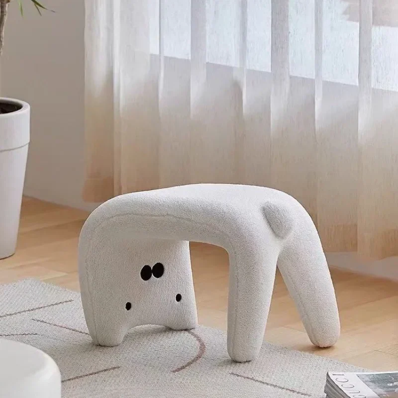 Nordic Light Luxury Entrance Low Stool That Can Sit on Internet Celebrity Liquid Cat Dressing Stool Ins Style