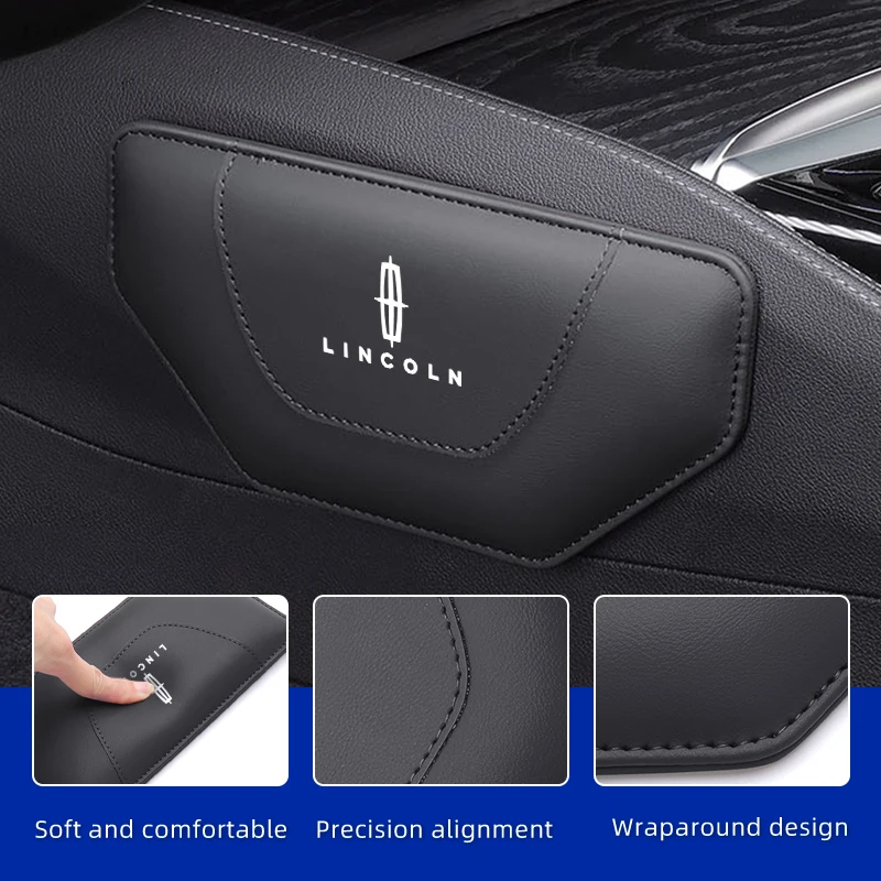 Leather Car Leg Knee Cushions Protective Pad Accessories For Lincoln MKZ MKX Aviator Navigator Continental Corsair MKC MKT view 2