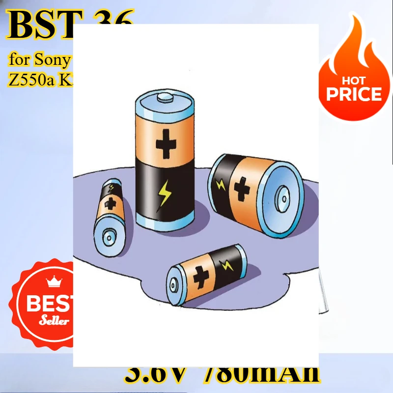 

3.6V 780mAh BST-36 Battery for Sony Ericsson J300 K510i X0001 Z550a K310 J300C K320 W200 Z550 K310i Z550C K320 W200 Z550 BST 36