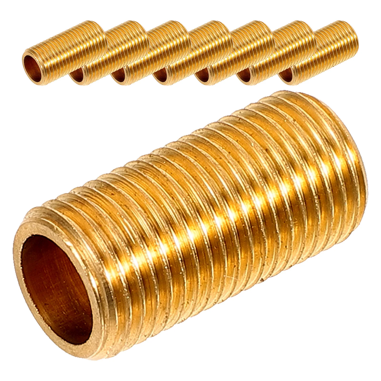 8 Pcs M10 Brass Pipe Hollow Connecting Tube Metric Thread Lamp Rod Extension Coupling Hardware 20mm Length Pure Copper