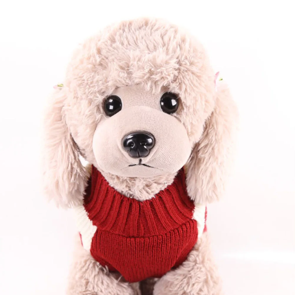 

Dog Sweater Pet Clothes White Design Winter Christmas Outfit Small Dogs Easy Wear Comfortable Texture Outdoor