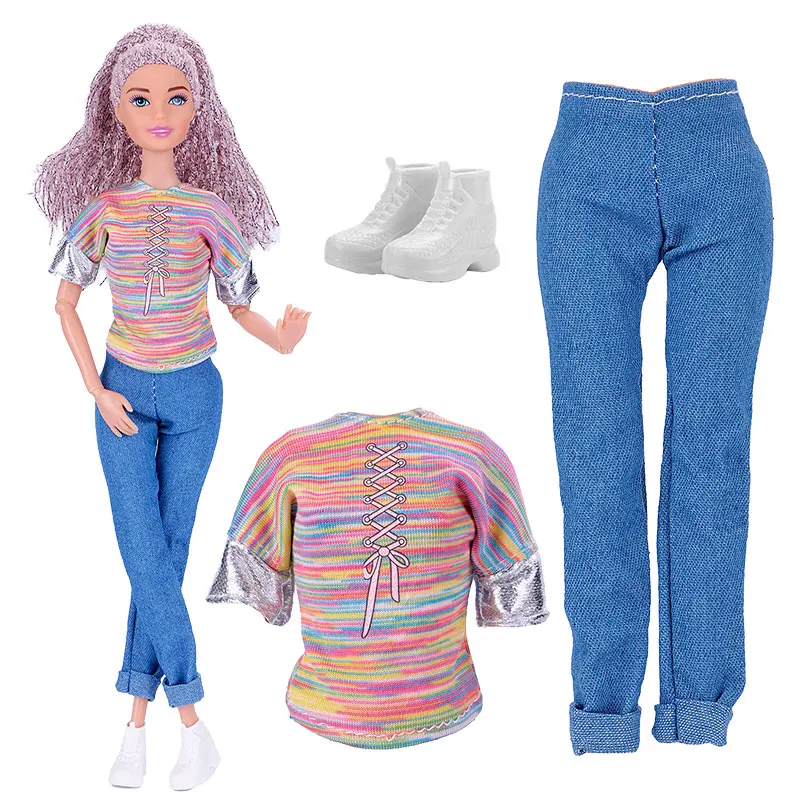 Clothes For Baby doll Girl Dress Blouse Pants Jeans Fashion Outfit Casual Wear Shirt Skirt Clothes For Doll Accessories kids Toy