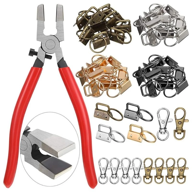 1 Set of 49Pcs Webbing Tail Clip 25mm/0.98In with for Key Ring Tail Clip Metal Luggage Accessories Clip high quality