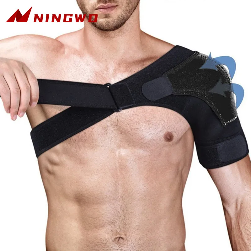 Shoulder Support with Pressure Pad, Adjustable Shoulder Brace for Torn Rotator Cuff, Tendonitis, Dislocation, AC Joint, Bursitis