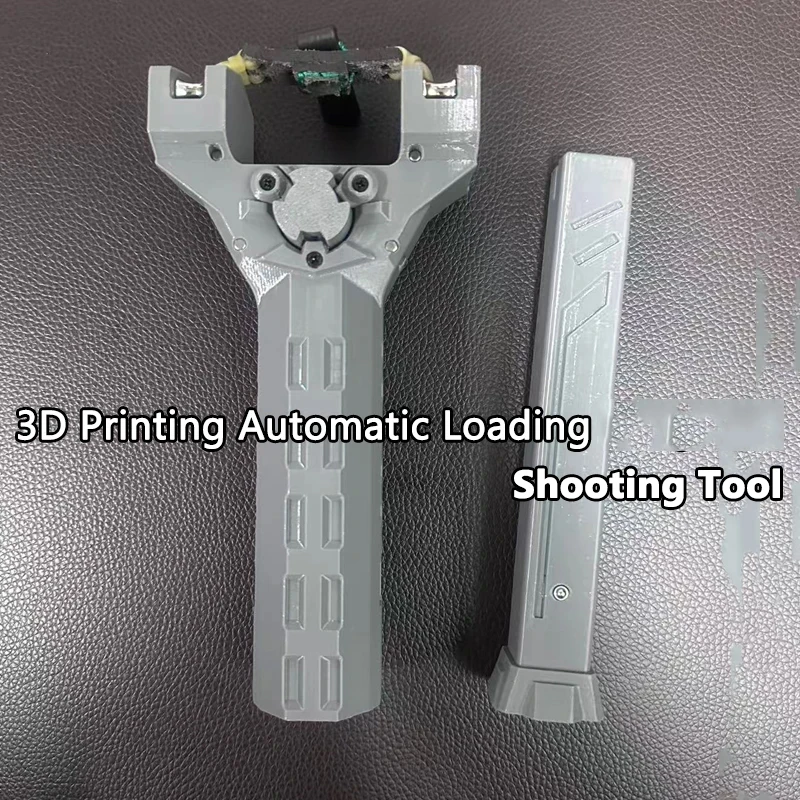 3D Printing Portable EDC Double Row Magazine Automatic Loading S lingshot Outdoor Rapid Fire High Precision Shooting Toys