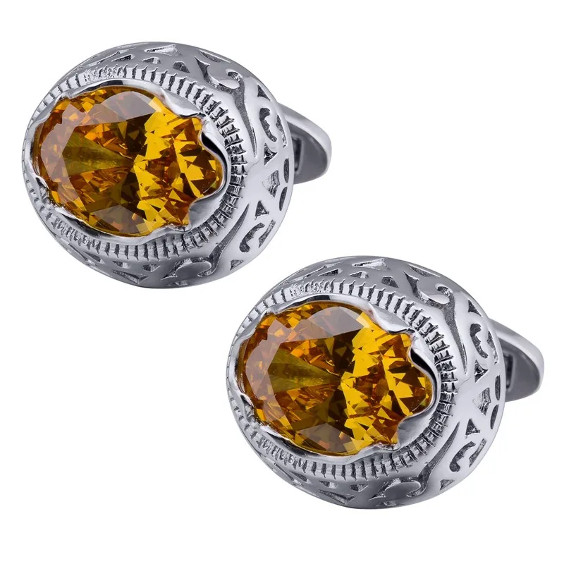 الرجال الراقية جوفاء خارج الزركون أزرار أكمام البيضاوي حمامة البيض الأحجار الكريمة الفرنسية كم مسمار الملحقات هدايا الأعمال غير رسمية #3