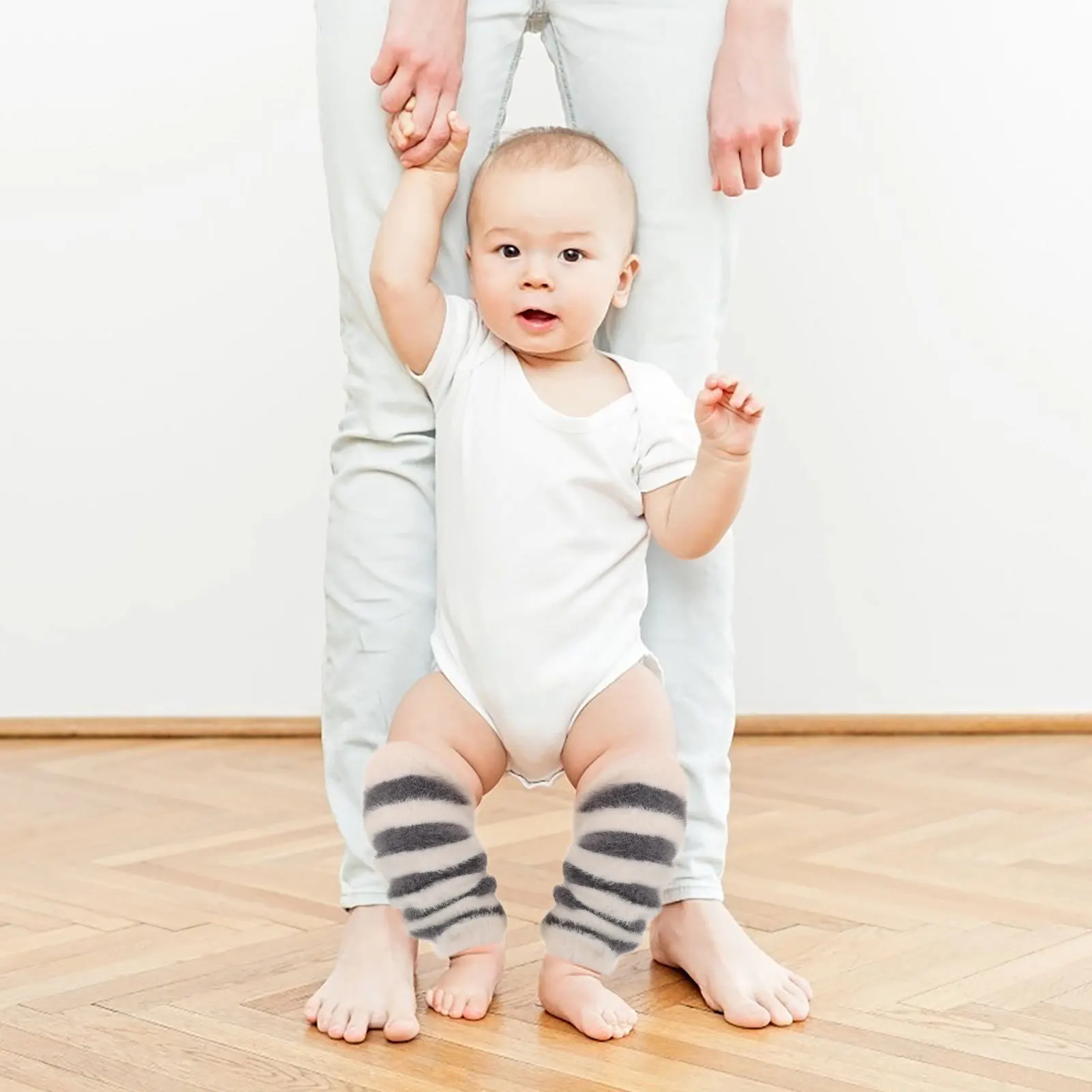 

1Pair Combed Cotton Crawling Pads for Kids Anti-Slip Warm Knee Socks High-Top Design for Indoor Outdoor Baby Crawling Essentials