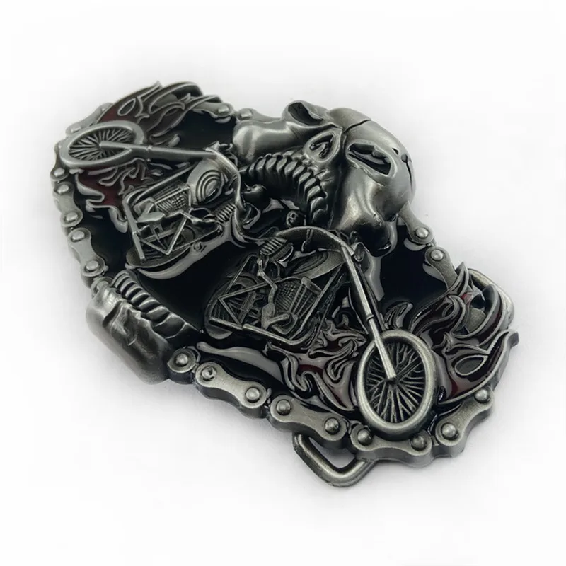 Hebilla de cinturón de calavera para motocicleta, estilo occidental