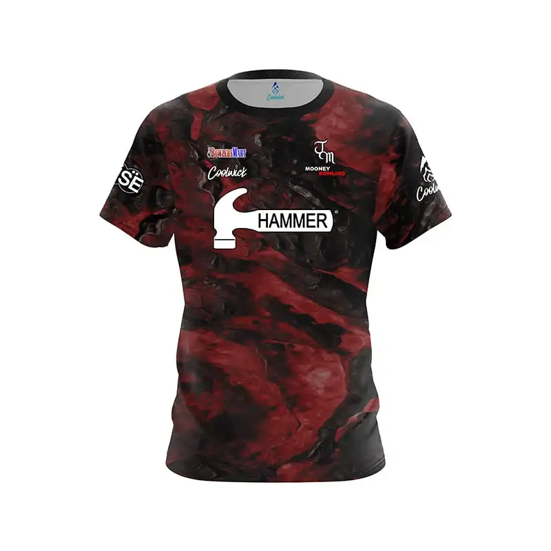 New Men's Hammer Inspirational Text Color Bowling Shirt 3D Printed Short Sleeve Sports and Leisure Loose Quick Drying T-shirt